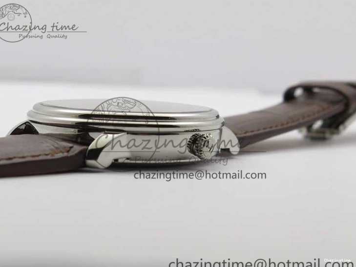 0302 Villeret 6654 SS Complicated Function OMF 1:1 Best Edition White Dial on Brown Leather Strap A6654 V Popular 7904